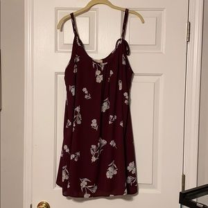 Plum dress with floral print